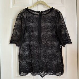 Nanette Lepore Black Lace Blouse, sz S